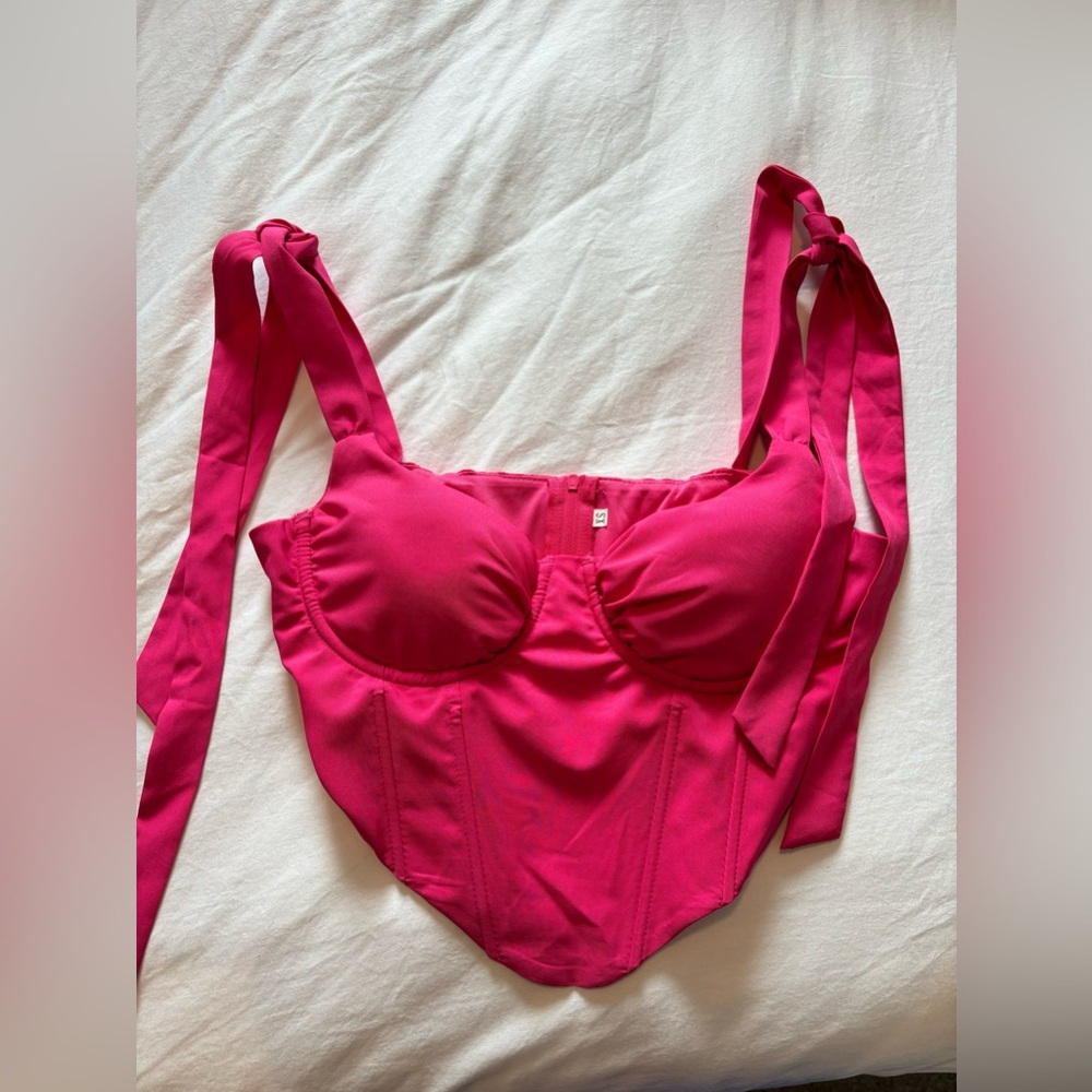 Pink Corset // Ties on Shoulders